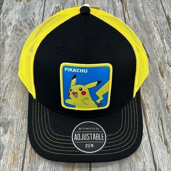 Men’s Pokemon Pikachu Adjustable Snapback Trucker Hat Baseball Cap - Picture 1 of 6